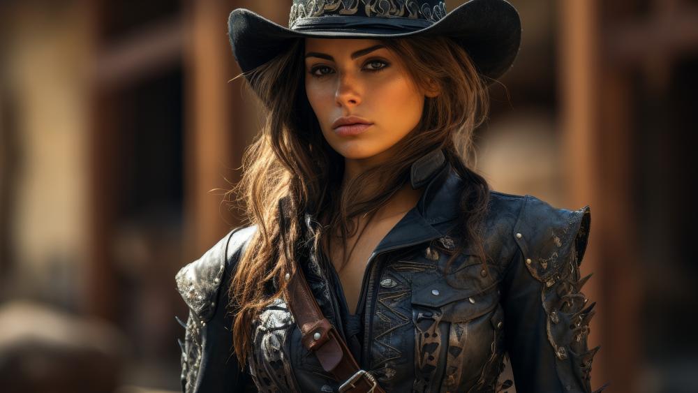Fantasy Cowgirl Elegance in AI Art wallpaper