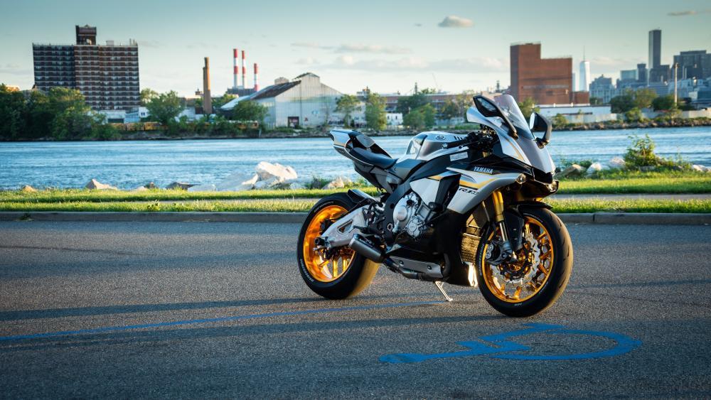 Yamaha YZF-R1 by the Riverside in Stunning 5k wallpaper