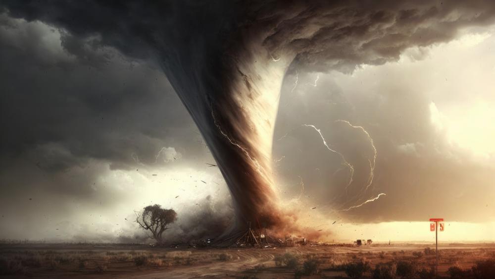 Whirlwind of Chaos: A Stormy Encounter wallpaper