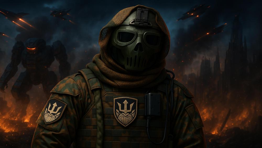 Apocalyptic Sentinel in a Futuristic World wallpaper