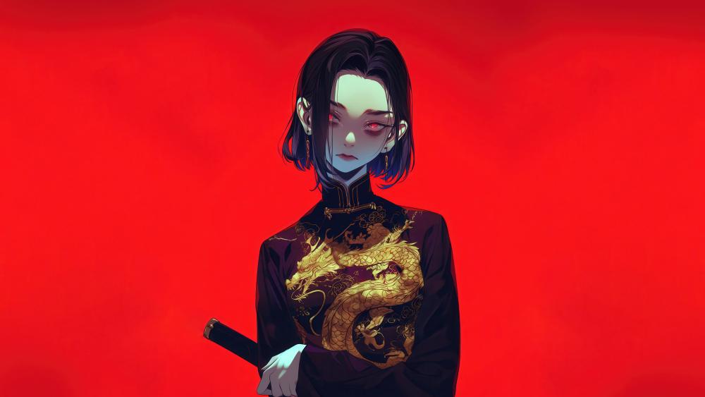 Vibrant Elegance AI Anime Art wallpaper
