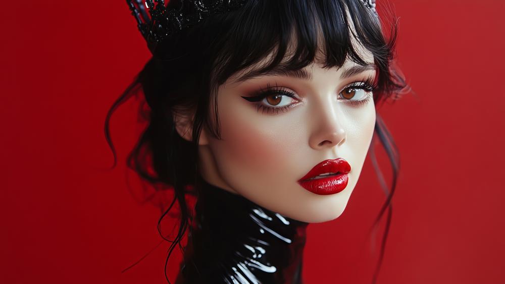Seductive Elegance AI-Generated Artistry in Fashion Portraiture wallpaper