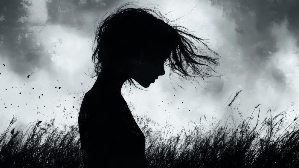 Silhouette Serenity in Monochrome Elegance wallpaper