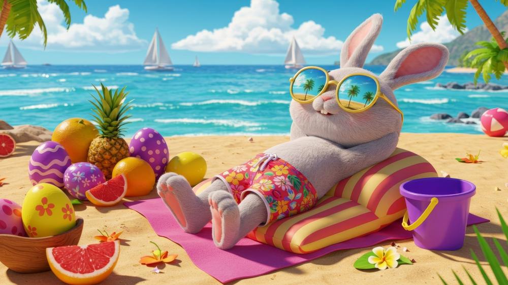 Bunny's Luxurious Beach Vacation Time wallpaper