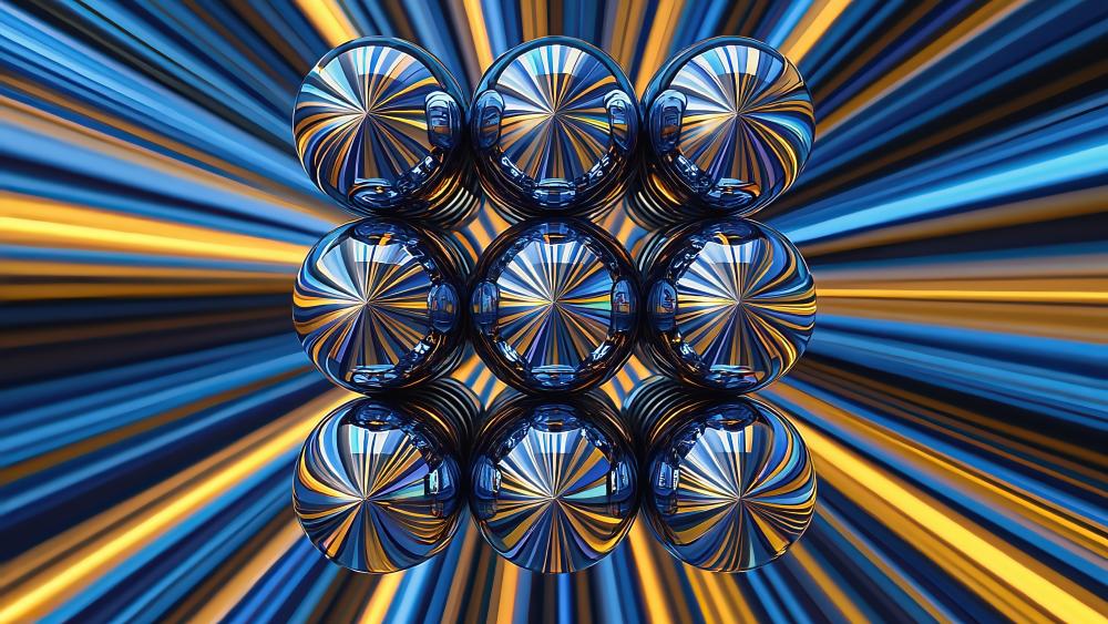 Vibrant Symmetry in Blue and Yellow wallpaper