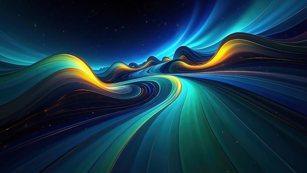 Waves of Light and Darkness in Abstract Art wallpaper
