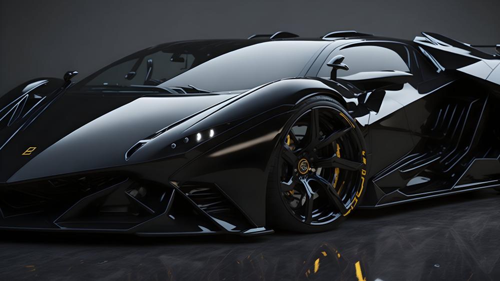 Futuristic Black Supercar Elegance wallpaper