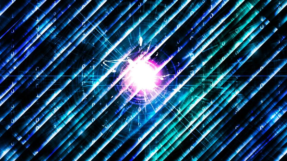 Neon Burst in Digital Ocean wallpaper