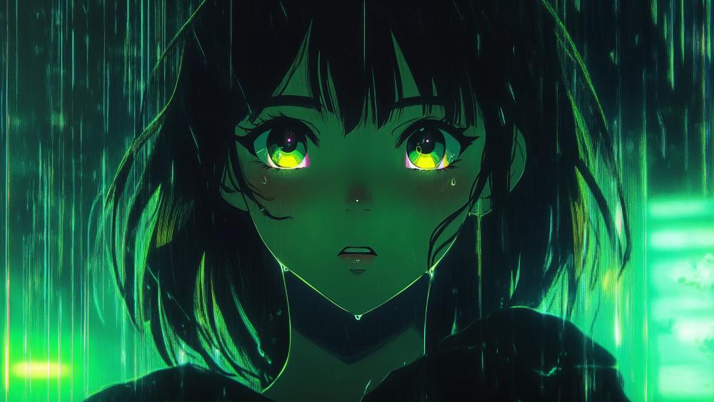 Neon Dreamscape in the Rain wallpaper