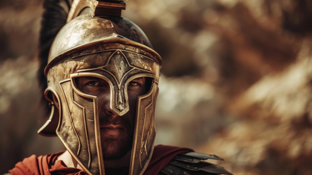 Roman Centurion in Glorious Battle Armor wallpaper