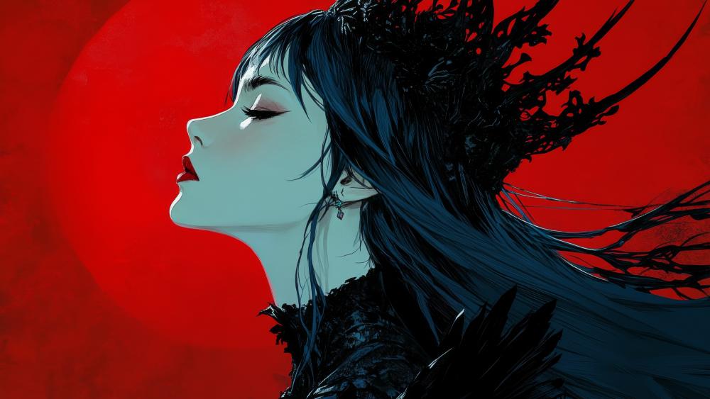 Queen of Shadows in Digital Brilliance wallpaper