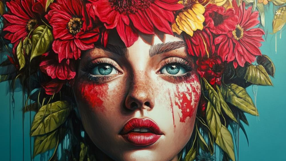 Floral Fantasy Enchantment in AI Art wallpaper