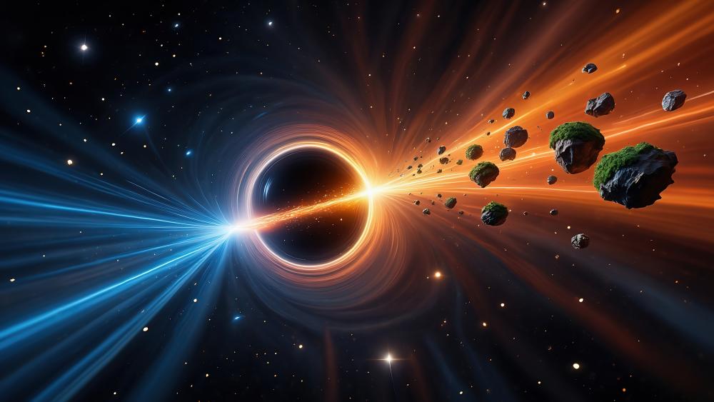 Black Hole Vortex in Cosmic Splendor wallpaper