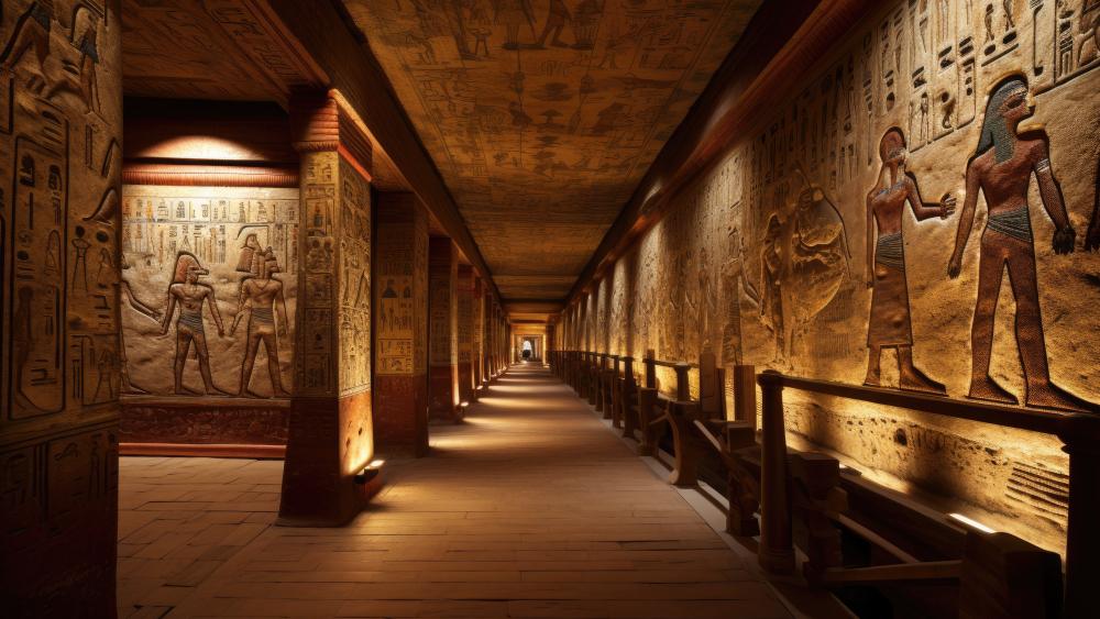 Ancient Egyptian Temple Corridor Reverie wallpaper