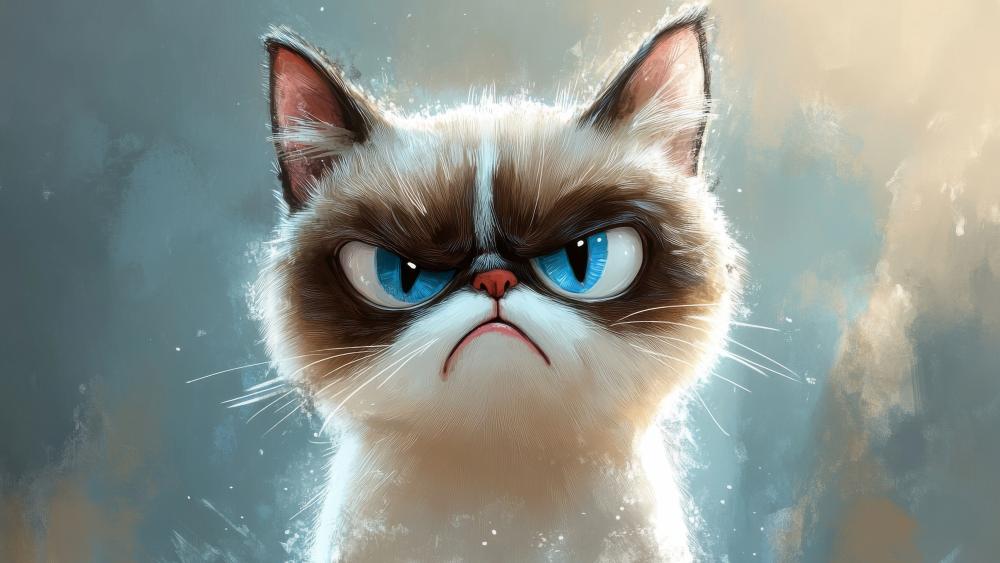 Grumpy Birman in AI Art Wonderland wallpaper