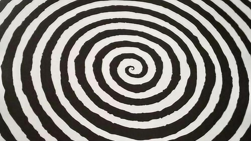 Hypnotic Spiral Essence in Black and White Art wallpaper