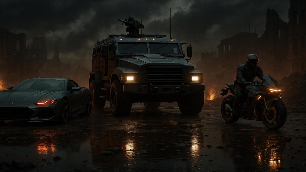 Apocalyptic Showdown in a Darkened World wallpaper