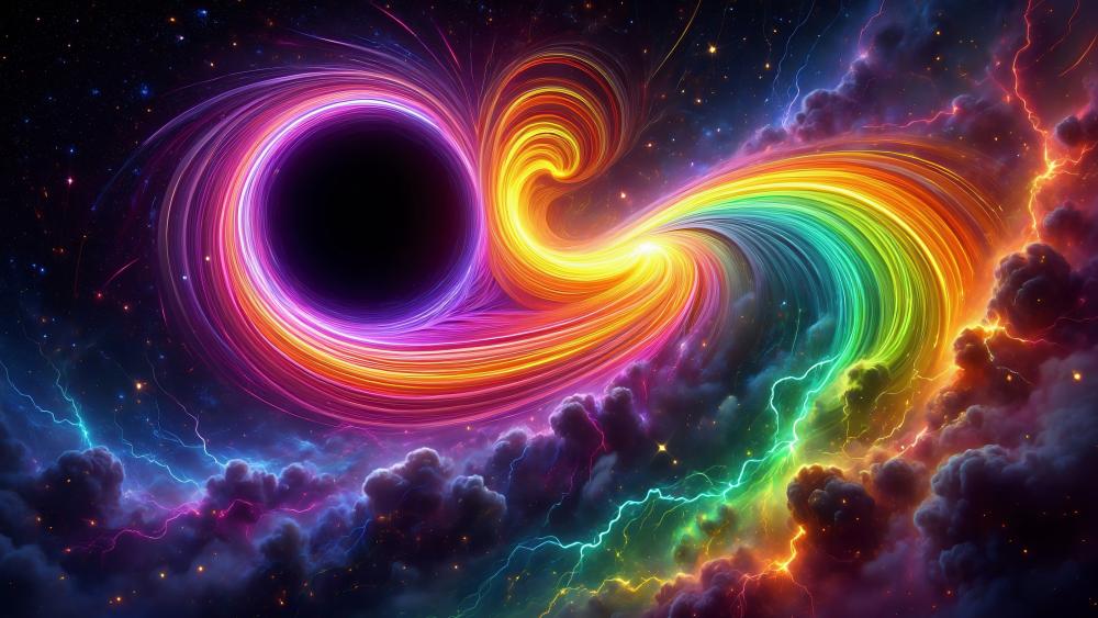 Rainbow Black Hole wallpaper