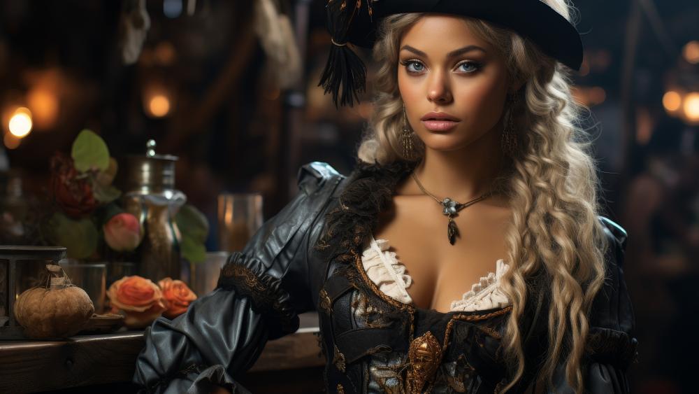 Enigmatic Steampunk Elegance: Lady M Unveiled wallpaper