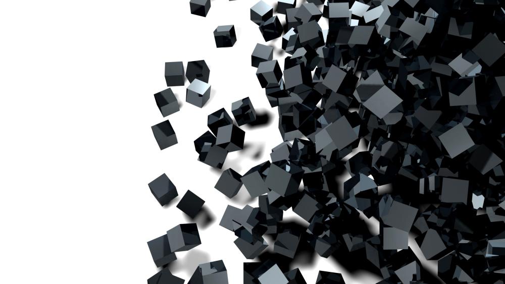 Abstract Monochrome Cube Cascade wallpaper