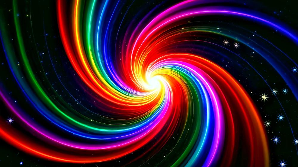 Cosmic Rainbow Vortex in 4K Abstract Art wallpaper
