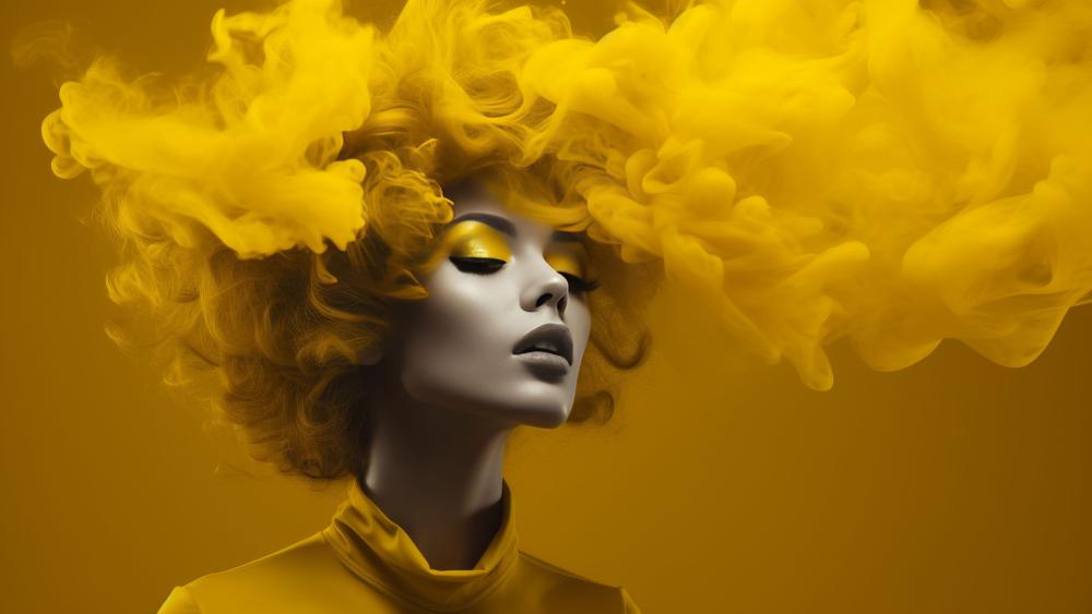 Radiant Elegance Surrounded by Golden Haze wallpaper