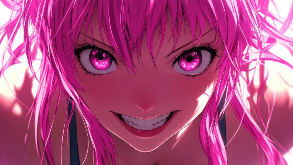 Evil Glare of the Pink-Haired Enigma wallpaper