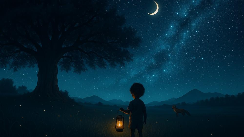 A child in the night wallpaper