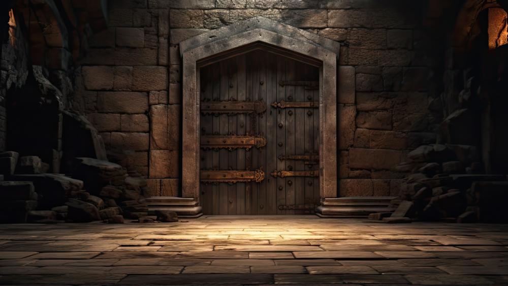Mysterious Dungeon Entrance in High Resolution Art wallpaper
