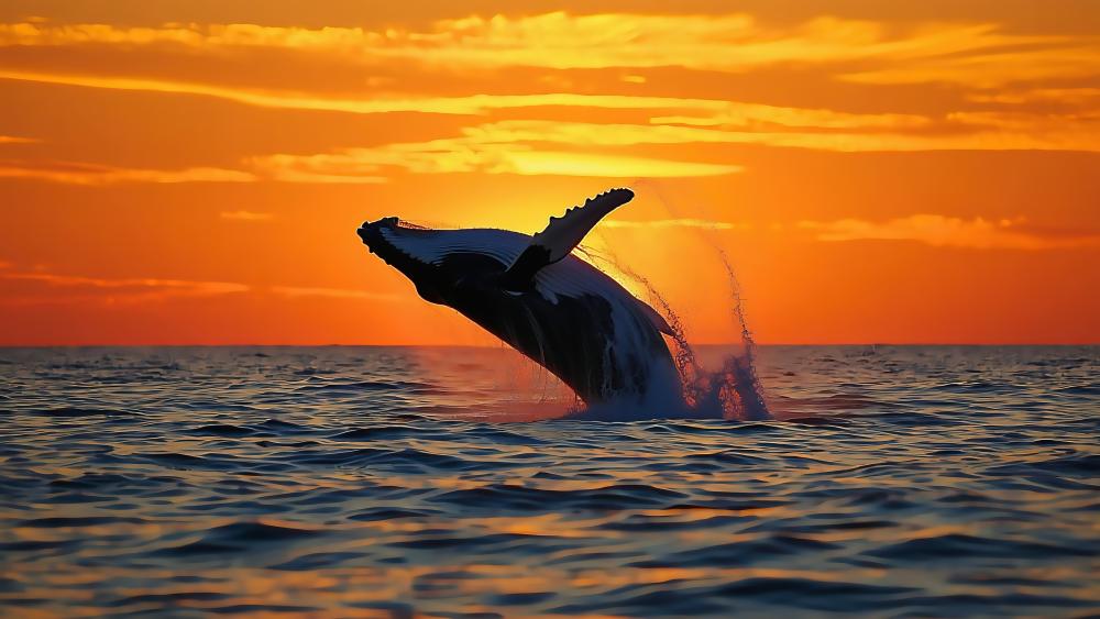 Leaping Whale wallpaper