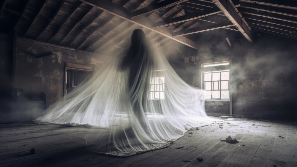 Ghostly Whispers in the Attic Loft wallpaper
