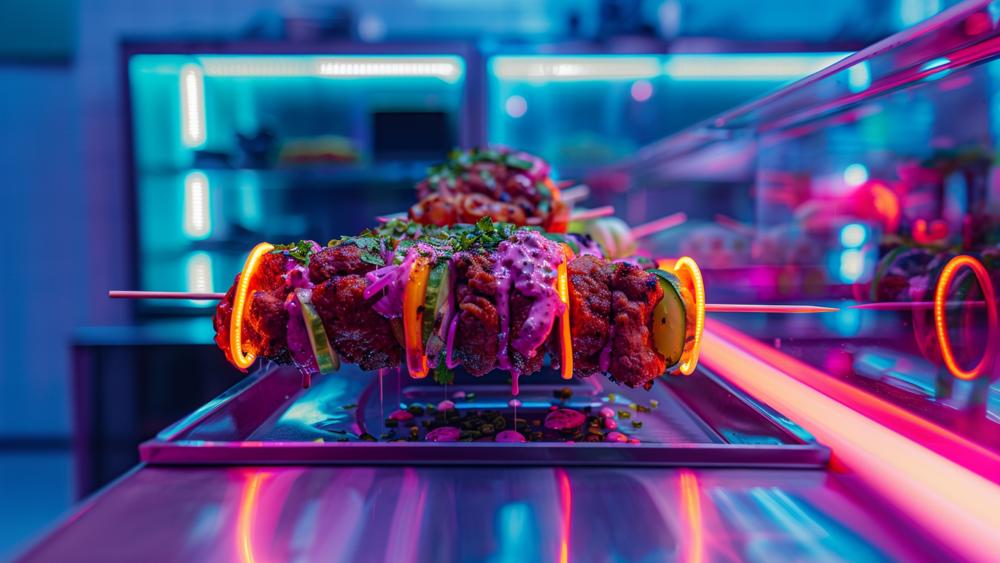 Neon Delights Kebab Extravaganza wallpaper