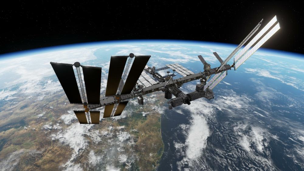 International Space Station Orbiting Earth wallpaper