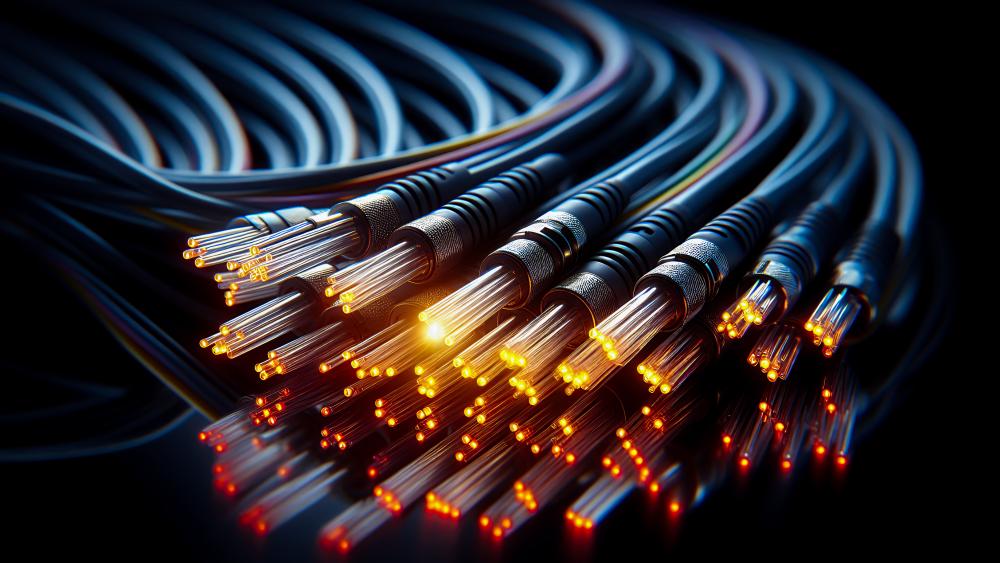 Optic cables with a bright end wallpaper