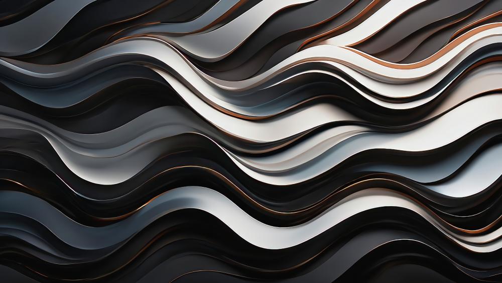 Waves Of Black And Silver wallpaper