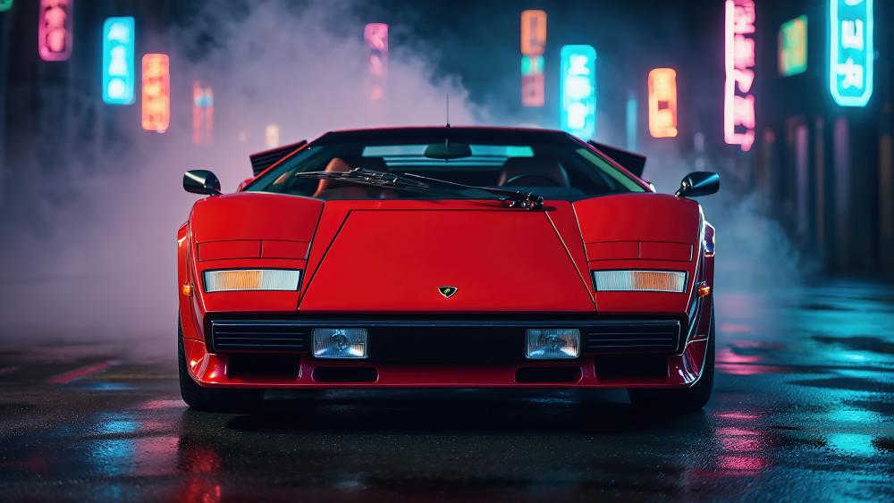 Red Countach wallpaper