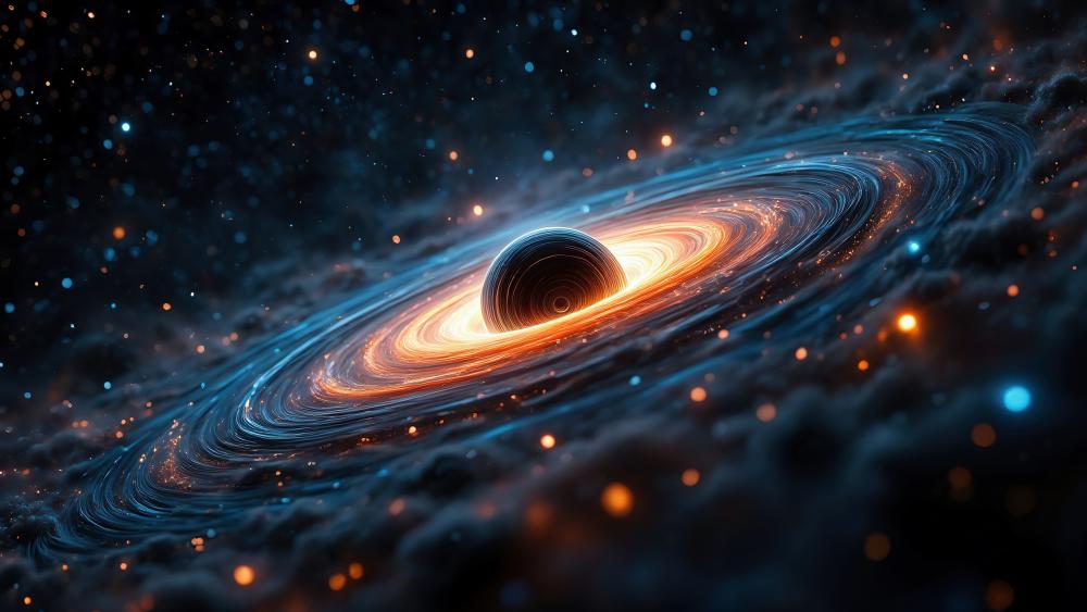 Ethereal Cosmic Vortex in Deep Space wallpaper