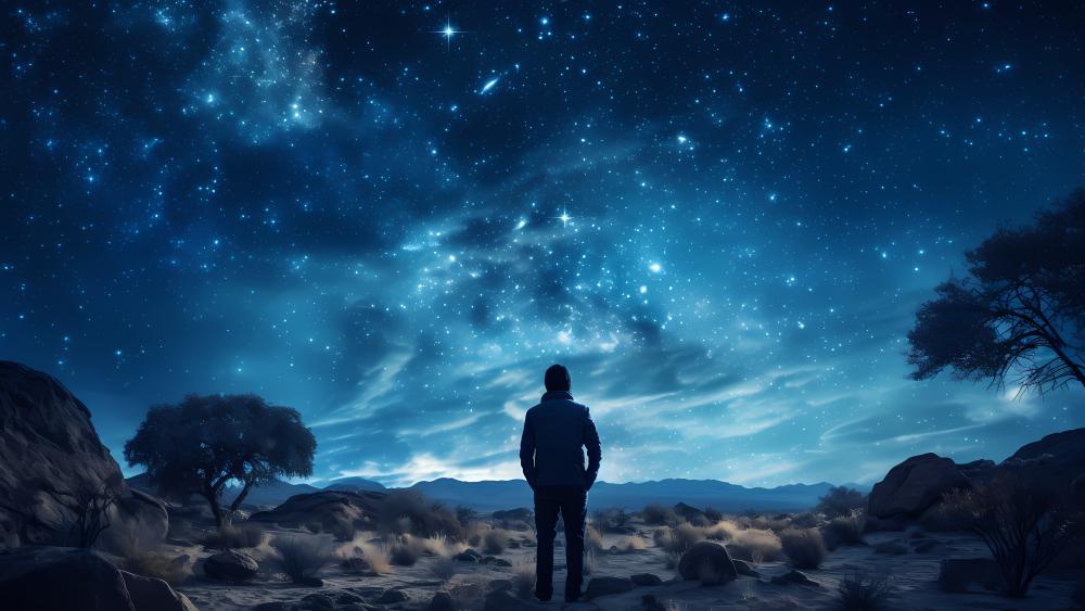 Starry Night Serenity and Solitude wallpaper