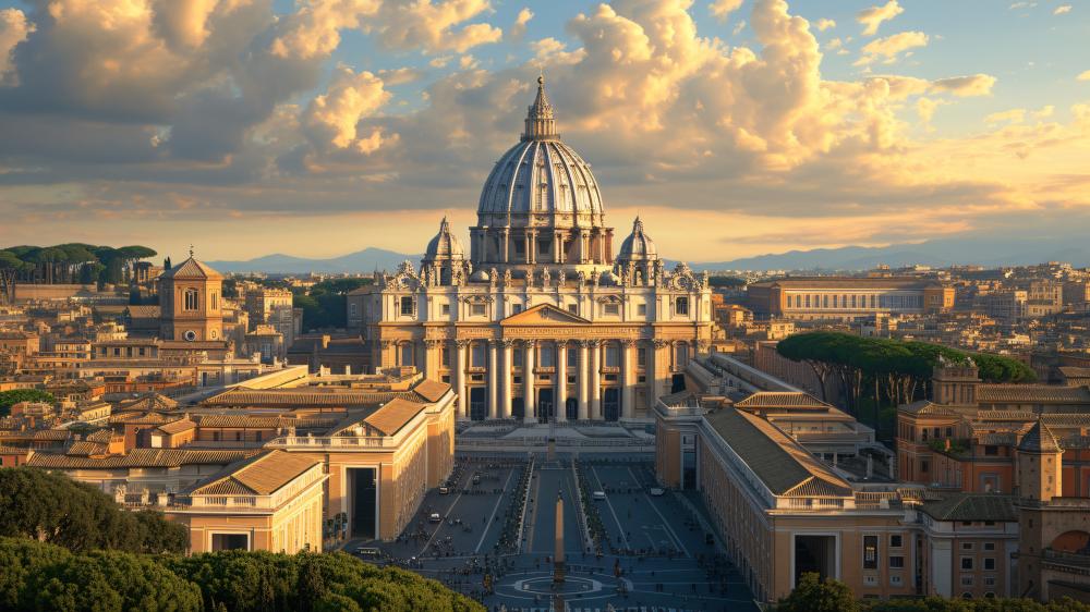 Saint Peter's Square at Sunset Elegance wallpaper