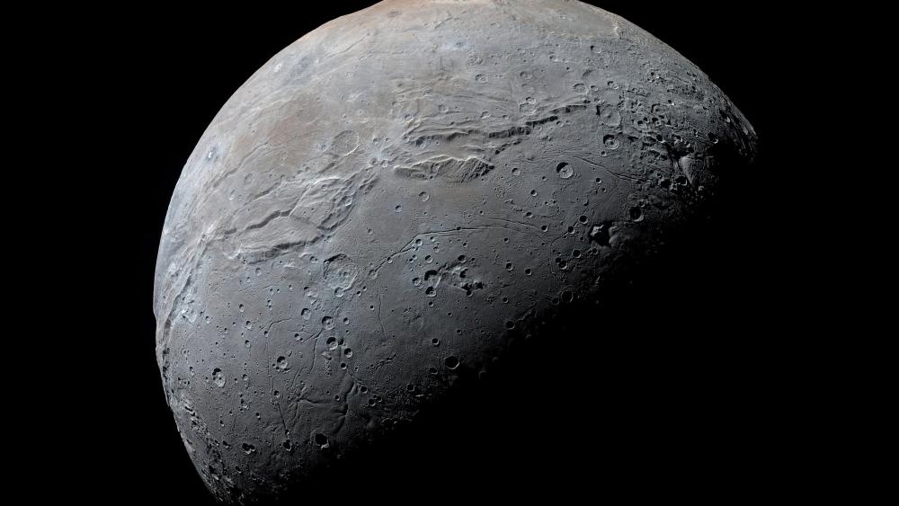 Pluto's Mysterious Moon Charon in 4K Detail wallpaper