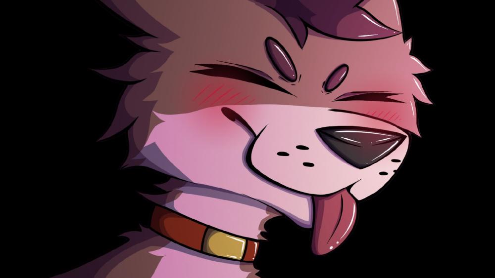 Funny Cartoon Face with Cheeky Expression wallpaper
