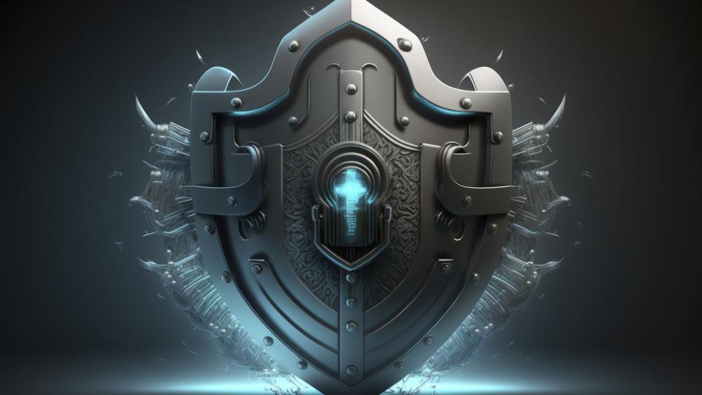 Mystical Cyber Shield in High-Definition Glory wallpaper