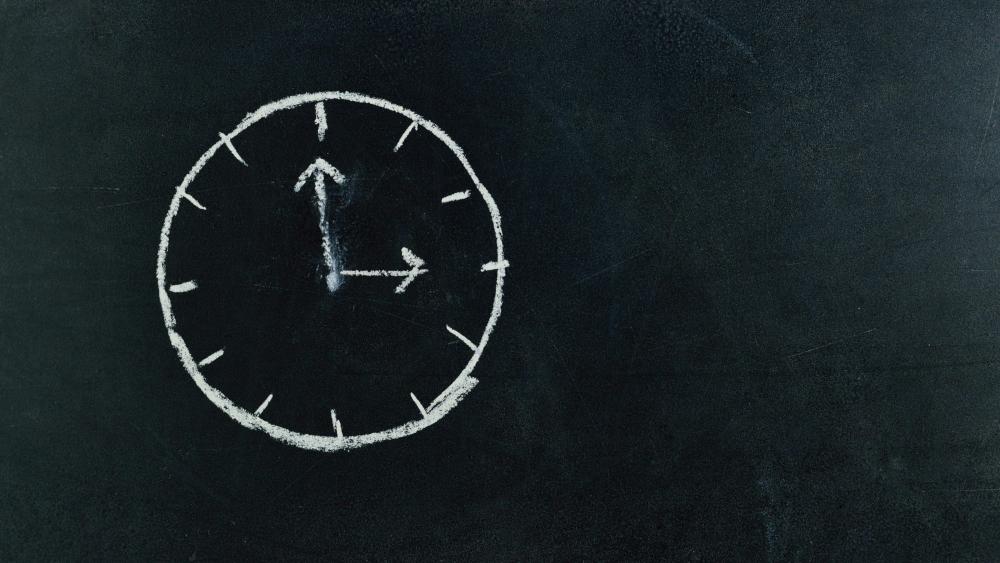 Chalked Time: Minimalist Clock Art wallpaper