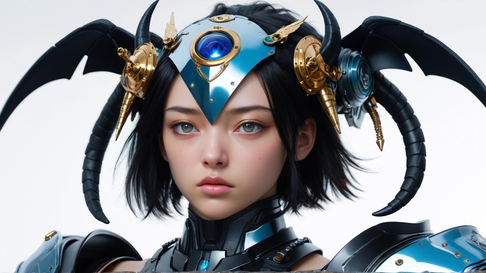 Futuristic Warrior Princess in 5K wallpaper