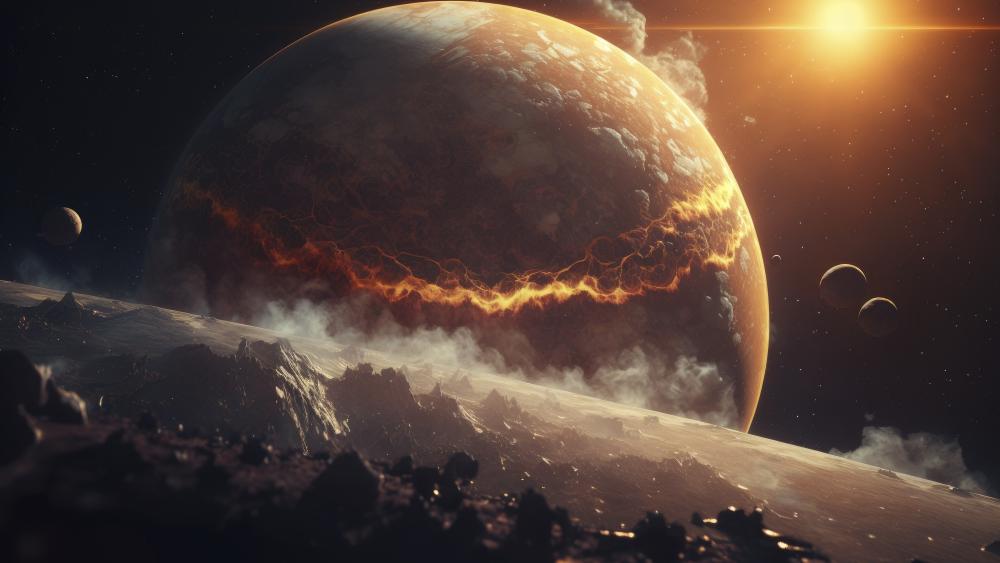 Celestial Phenomena and Alien Horizons wallpaper