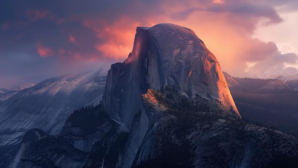 Half Dome Majestic Sunset Glow wallpaper