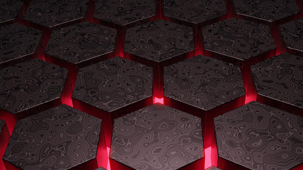 Hexagon Damascus wallpaper
