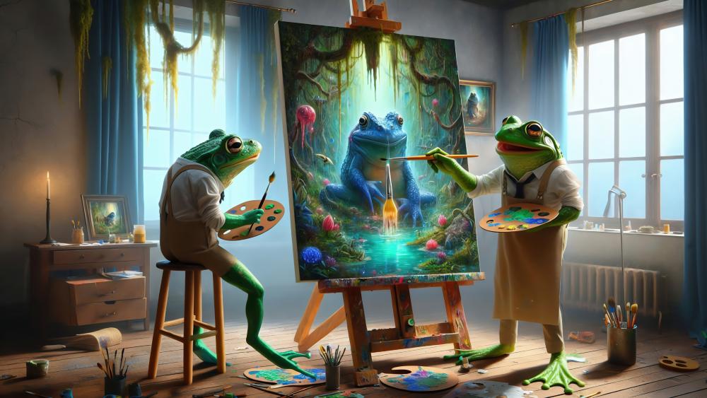 Great Frog Painters wallpaper