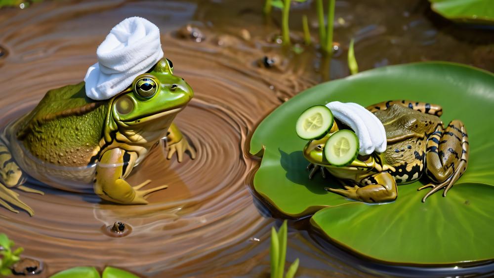 Frog Spa wallpaper