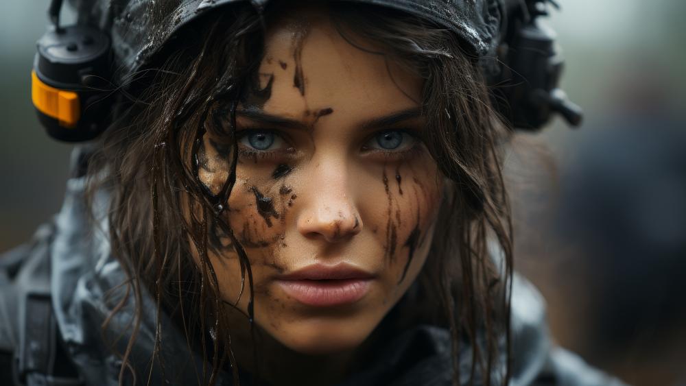 Military Determination Enhanced by AI Artistry wallpaper